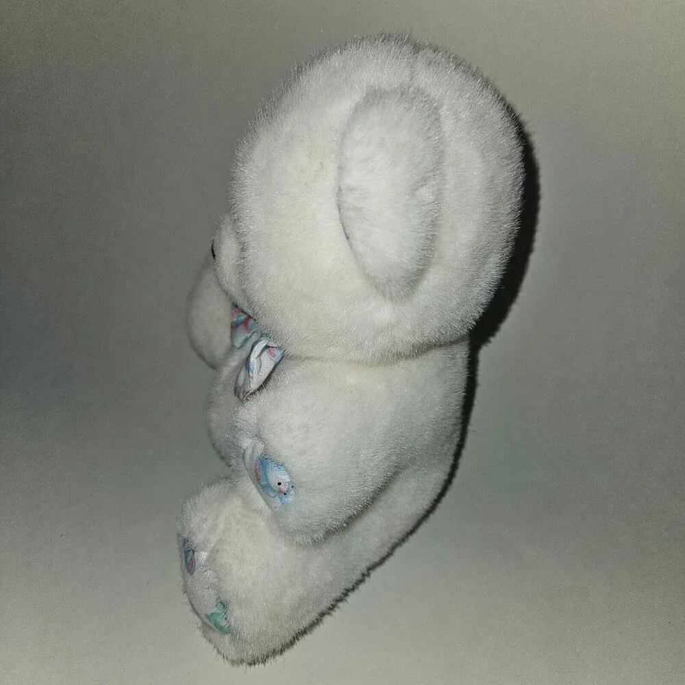 VTG Carter's White Teddy Bear Rattle Plush 8
